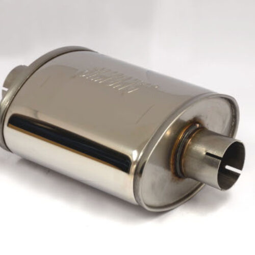 Simons “Oval” Silencer – 63.5mm (2.5″) Stainless Steel