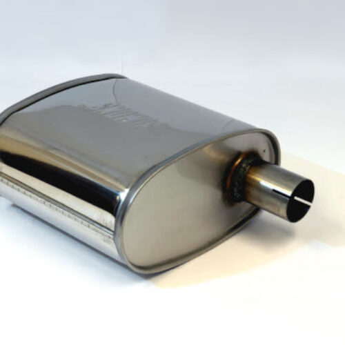 Simons “Oval” Silencer – 63.5mm (2.5″) Stainless Steel