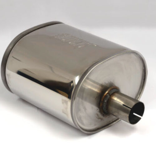 Simons “Oval” Silencer – 63.5mm (2.5″) Stainless Steel