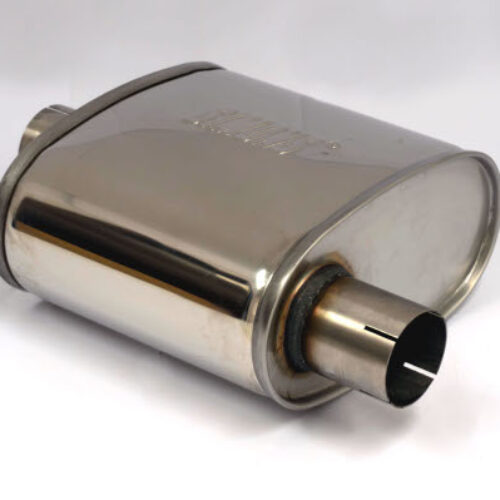 Simons “Oval” Silencer – 63.5mm (2.5″) Stainless Steel