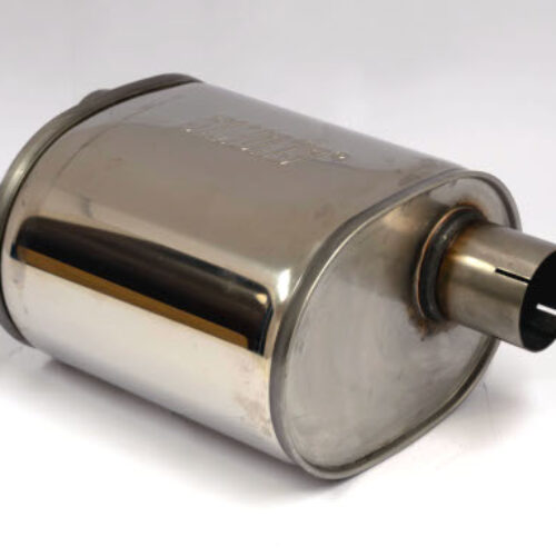 Simons “Oval” Silencer – 63.5mm (2.5″) Stainless Steel