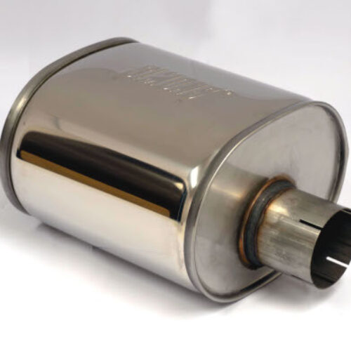 Simons “Oval” Silencer – 76mm (3.0″) Stainless Steel