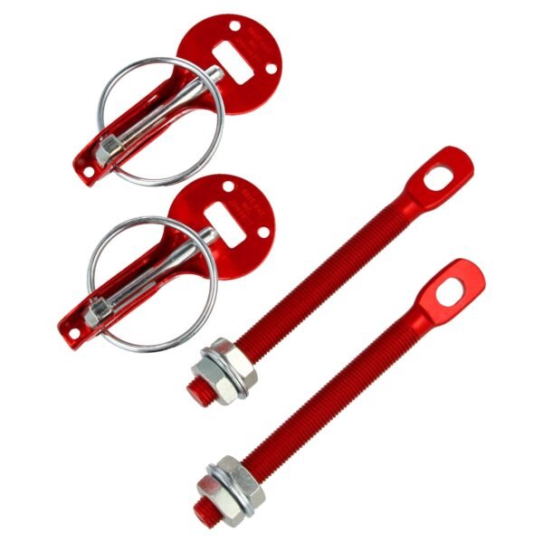 Hood Latch Aluminum Red