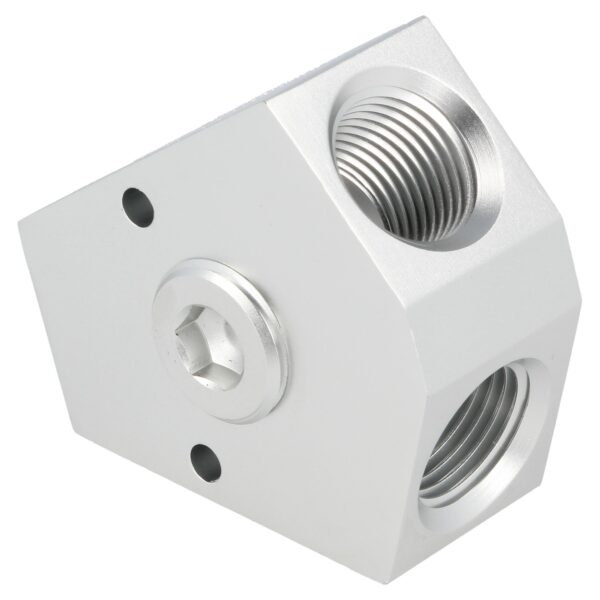 Aluminum Forged Y Block Female 1/2NPT- 3/8NPT - 3/8NPT