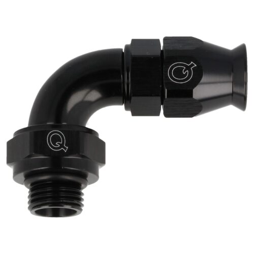 Hose Adapter PTFE 90 Deg (AN6) – O-Ring (AN8)