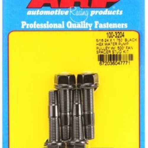 ARP 5/16-24 X 1.750 Black Hex Water Pump Pulley W/ .500in Fan Spacer Stud Kit