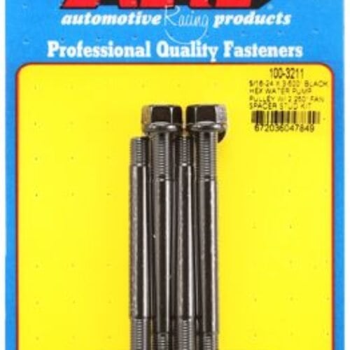 ARP 5/16-24 X 3.500 Black Hex Water Pump Pulley W/ 2.250in Fan Spacer Stud Kit
