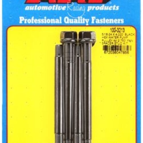 ARP 5/16-24 X 4.000 Black Hex Water Pump Pulley W/ 2.750in Fan Spacer Stud Kit