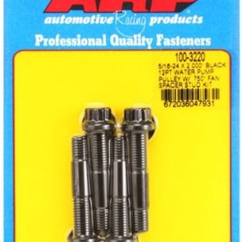 ARP 5/16-24×2.000 Black 12pt WP Pully W/.750″ Fan Spcr Stud