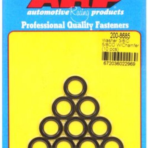 ARP 3/8in ID X 5/8in OD Machined Chamfer Black Washers (10 Pack)