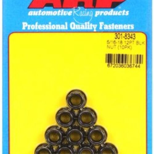 ARP 5/16in-18 12pt Black Oxide Nut Kit (10-Pkg)
