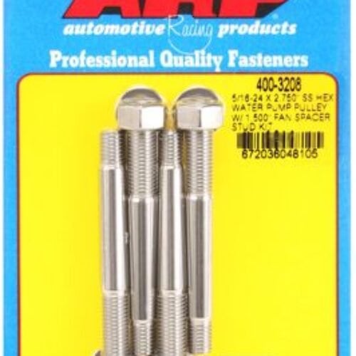 ARP 5/16-24 X 2.750 SS Hex Water Pump Pulley W/ 1.500in Fan Spacer Stud Kit