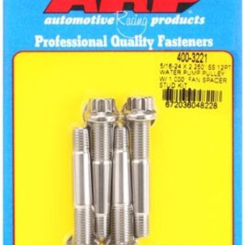 ARP 5/16-24×2.250 SS 12pt WP Pulley W/ 1.000″ Fan Spcr Stud