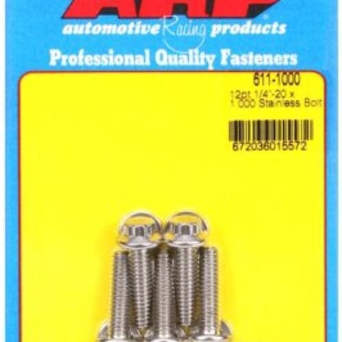 ARP 1/4in X 20 – 1in UHL 12pt SS Bolt Kit (5/Pkg)