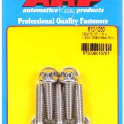 ARP 5/16 Inch -18 X 1.250 12pt SS Bolts (5/Pkg)