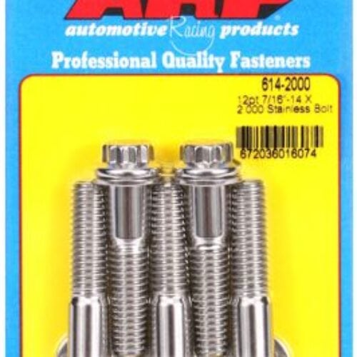 ARP 7/16in -14×2.000 12pt 1/2 Wrenching SS Bolts (5/Pkg)