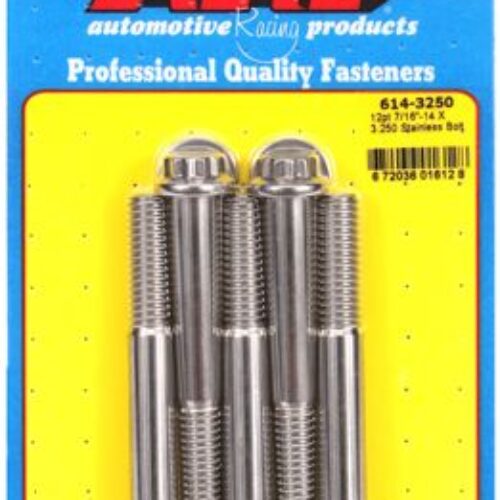 ARP 7/16in – 14 X 3.250 1/2in 12pt SS Bolts ( 5/Pkg)