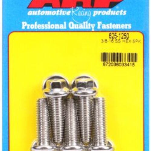 “3/8″”-16 X 1.250 Hex 7/16 Wrenching SS Bolts” (5pcs)