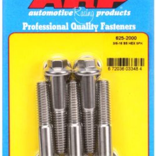 “3/8″”-16 X 2.000 Hex 7/16 Wrenching SS Bolts” (5pcs)