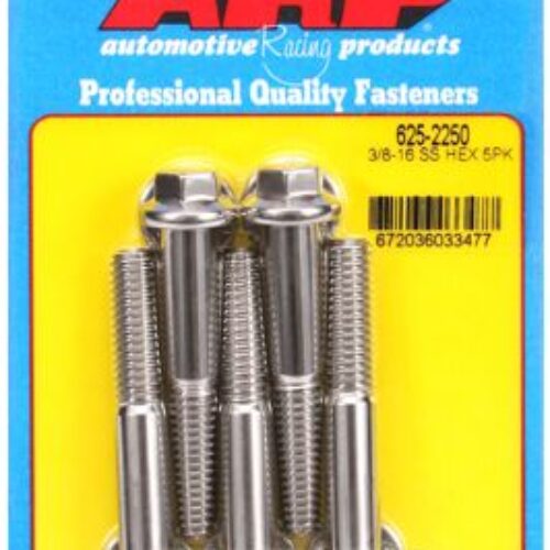 “3/8″”-16 X 2.250 Hex 7/16 Wrenching SS Bolts” (5pcs)