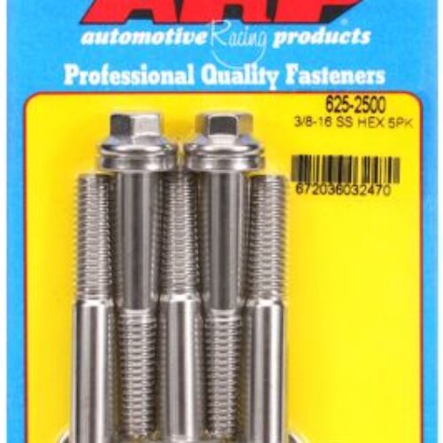 “3/8″”-16 X 2.500 Hex 7/16 Wrenching SS Bolts” (5pcs)
