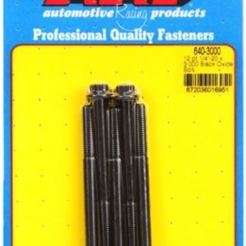 “1/4″”-20 X 3.000 12pt Black Oxide Bolts” (5pcs)