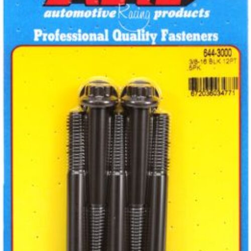 “3/8″”-16 X 3.000 12pt 7/16 Wrenching Black Oxide Bolts”5pcs