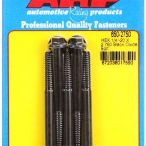 “1/4″”-20 X 2.750 Hex Black Oxide Bolts” (5pcs)