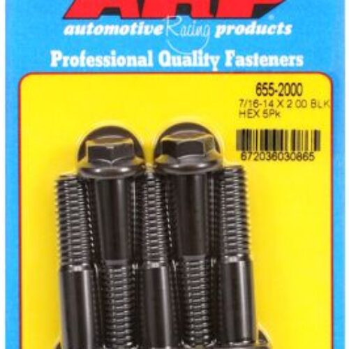 “7/16″”-14 X 2.000 Hex 1/2 Wrenching Black Oxide Bolts” 5pcs