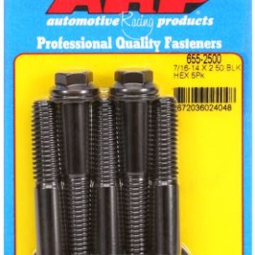 “7/16″”-14 X 2.500 Hex 1/2 Wrenching Black Oxide Bolts” 5pcs