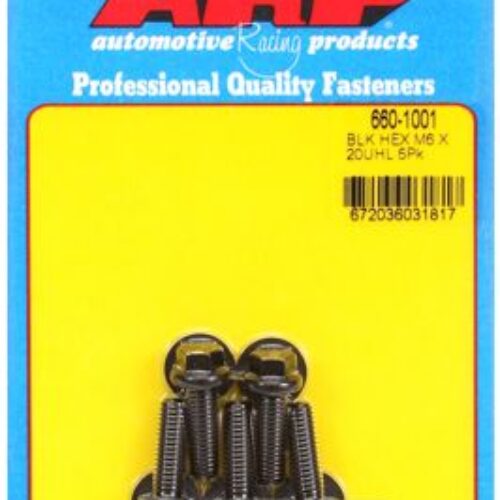 ARP M6 X 1.00 X 20 Hex Black Oxide Hex Bolts (5/Pkg)