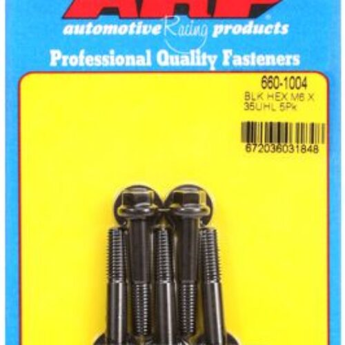 ARP M6 X 1.00 X 35 Hex Black Oxide Hex Bolts (5/Pkg)