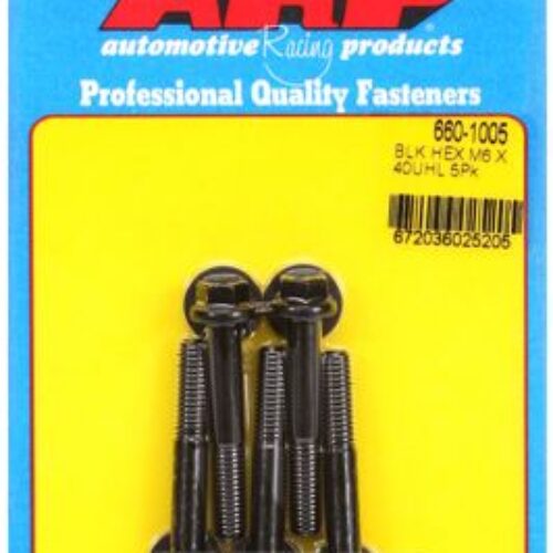 ARP M6 X 1.00 X 40 Black Oxide Hex Bolts (5/Pkg)