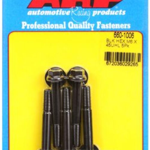ARP M6 X 1.00 X 45 Hex Black Oxide Bolts (5/Pkg)
