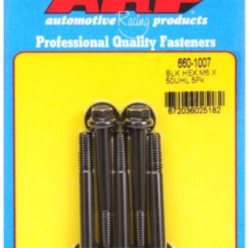 ARP M6 X 1.00 X 50 Hex Black Oxide Bolts (5/Pkg)