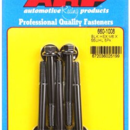 ARP M6 X 1.00 X 55 Black Oxide Hex Bolts (5/Pkg)