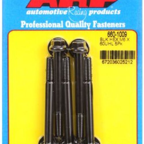 ARP M6 X 1.00 X 80 Hex Black Oxide Bolts – 5pk