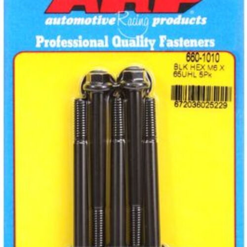 ARP M6 X 1.00 X 65 Black Oxide Hex Bolts (5/Pkg)