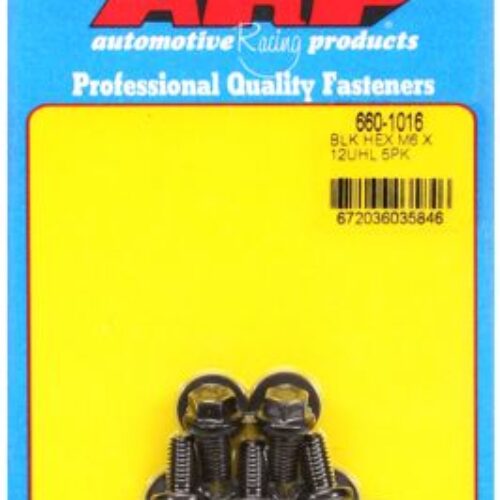 ARP M6 X 1.00 X 12 Hex Black Oxide Bolts (5/Pkg)