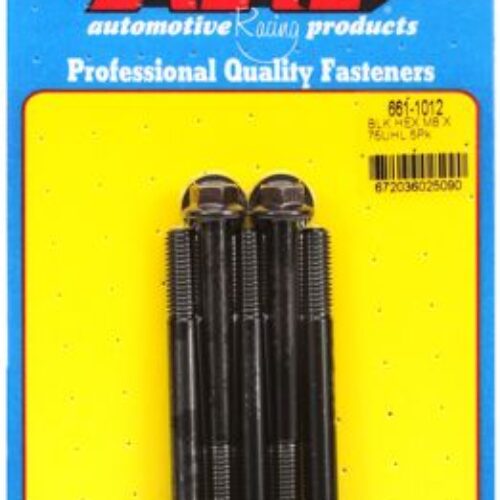 ARP M8 X 1.25 X 75 Hex Black Oxide Bolts (5/Pkg)