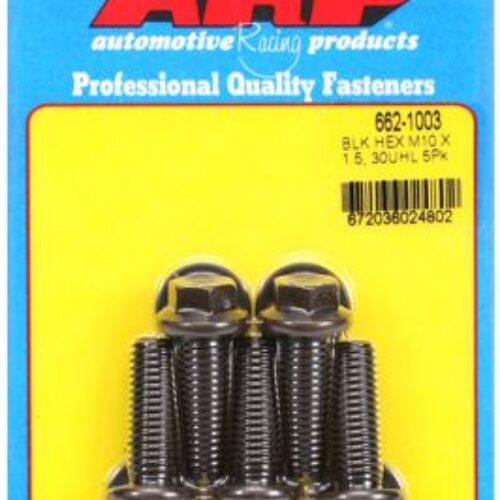 ARP M10 X 1.50 X 30 Hex Black Oxide Bolts (5/Pkg)