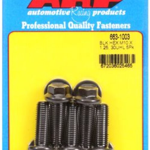 ARP M10 X 1.25 X 30 Hex Black Oxide Bolts (5/Pkg)
