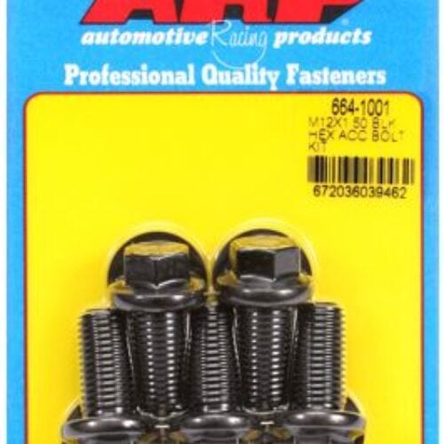 ARP M12 X 1.50 X 25 Hex Black Oxide Bolts (5/Pkg)