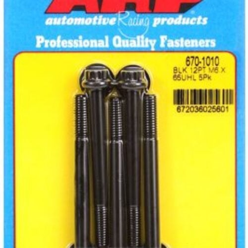 ARP M6 X 1.00 X 65 12pt Black Oxide Bolts (5/Pkg)