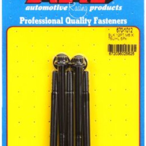 M6 X 1.00 X 75 12pt Black Oxide Bolts (5pcs)