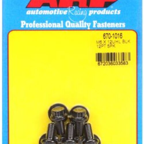 ARP M6 X 1.00 X 12 12pt Black Oxide Bolts (5/Pkg)