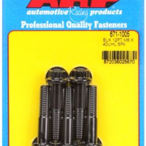 ARP M8 X 1.25 X 40 12pt Black Oxide Bolts (5/Pkg)