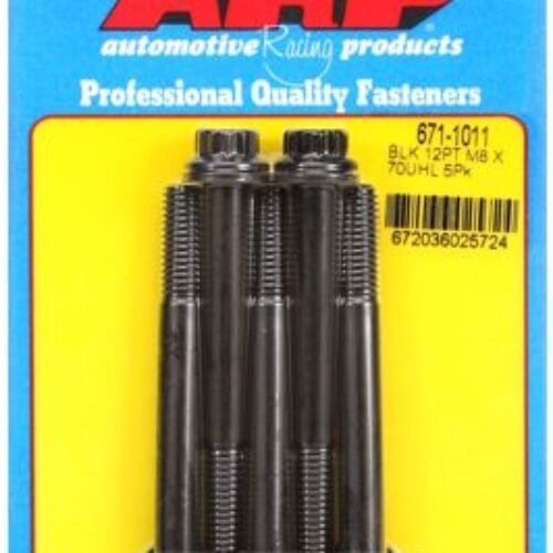 ARP M8 X 1.25 X 70 12pt Black Oxide Bolts (5/Pkg)
