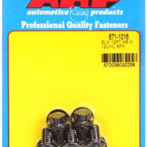 ARP M8 X 1.25 X 12mm 12pt Black Oxide Bolts (5 Pkg)