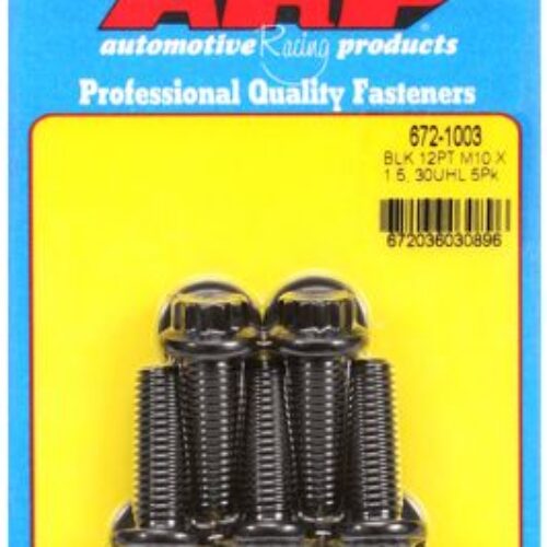 ARP M10 X 1.50 X 30 12pt Black Oxide Bolts (5/Pkg)